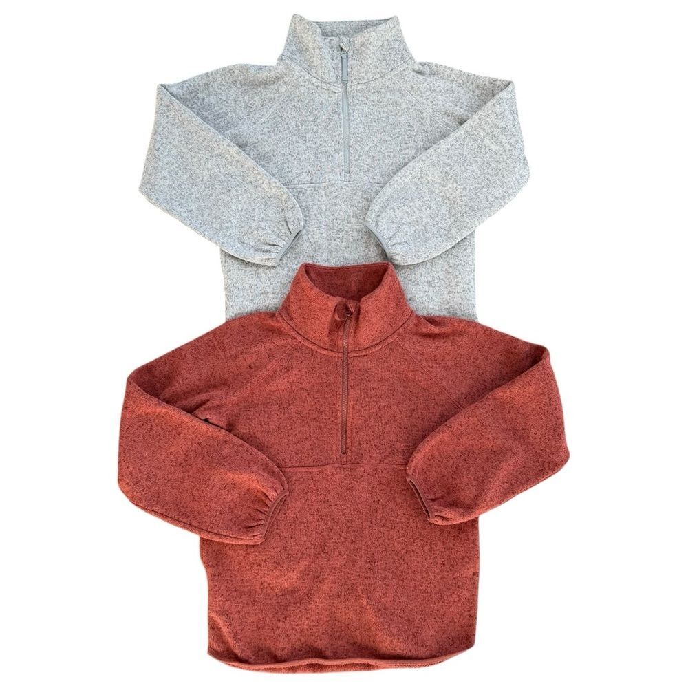 Old Navy Kids Pair of 2 Long Sleeve 1/4 Zip Tunic Sweater Fleece Sweatshirts. 8.